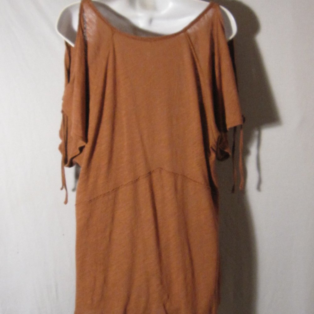 Free People Cold Shoulder Tie Sleeves Tunic Top S - Picture 6 of 7
